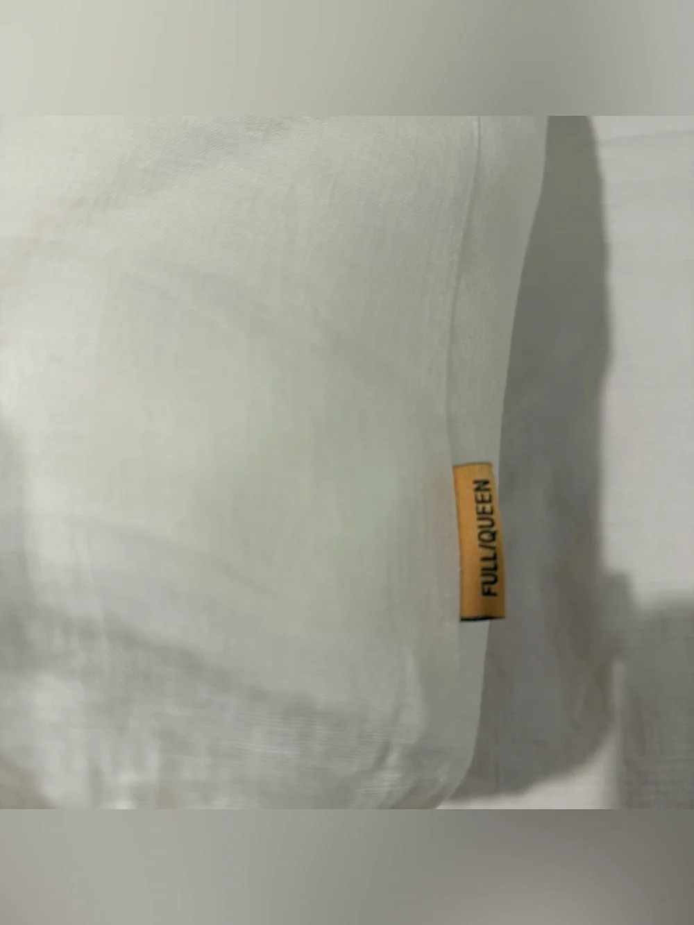 New Quince European Linen Piped Duvet Cover Set Full/Queen - White/Toffee $184